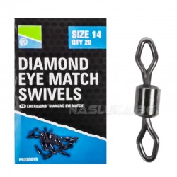 Στριφτάρια Preston Innovation Diamond Eye Match Swivels - 20 τμχ