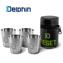 Σετ ποτηριών από ανοξείδωτο χάλυβα Delphin Reset 4in1