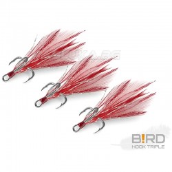 Σαλαγκιές με φτερό Delphin B!rd Triple Hook - 3 τμχ. - Red