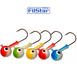 Σετ με 5 στρογγυλές κεφαλές jig για Twisters FilStar Color