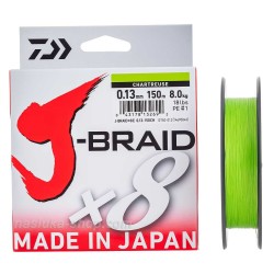 Νήμα Daiwa J-Braid 8X 150μ - Chartreuse