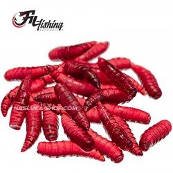 Λευκά σκουλήκια σιλικόνης Filex Maggots - χρώμα FF05 Fluo Red