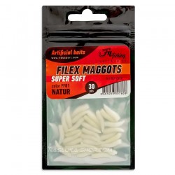 Λευκά σκουλήκια σιλικόνης Filex Maggots - χρώμα FF01 Natur