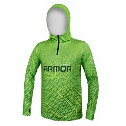 Μπλούζα με κουκούλα και UV προστασία Delphin UV Armor 50+ Neon