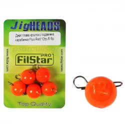 Στρογγυλές Cheburashka με κινούμενο κλιπ Filstar Jig Heads - 5 τμχ - χρώμα Fluo Red 