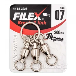 Τριπλά Στριφτάρια Filex Break 3 Link Power Swivel - 90 κιλά