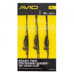 Αρματωσιές για ψάρεμα κυπρίνου Avid Carp Ready Tied Pin Down Leader - QC Lead Clip