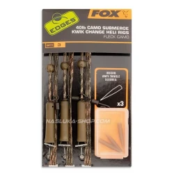Σετ αρματωσιές με γρήγορη σύνδεση Fox Leadcore Kwik Change Heli Rigs - Fleck Camo