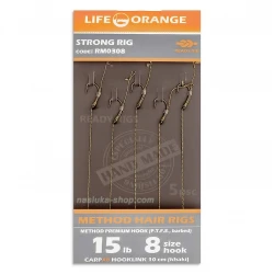 Αρματωσιές για ψάρεμα feeder Life Orange Method Hair - Strong Rig