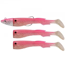 Σετ 3 τμχ Τεχνητά Σιλικόνης και Κεφαλές Jig Berkley Powerbait Power Sardine - 12εκ 15γρ - Metalic Pink