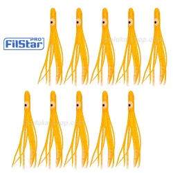 Χταποδάκια σιλικόνης FilStar Shirasu - Orange Glitter - 10 τμχ