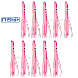 Χταποδάκια σιλικόνης FilStar Shirasu - Pink-Luminous Glitter - 10 τμχ