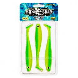 Τεχνητά Σιλικόνης Ryuji Mister Shad 10 εκ - 3 τμχ - χρώμα UV Lime