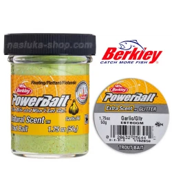 Μαλάγρα Πάστα για ψάρεμα πέστροφα Berlkey Natural Scent, Trout Bait - Garlic/Gltr