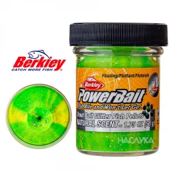 Μαλάγρα πάστα για ψάρεμα πέστροφας Berkley Natural Scent Glitter -  Fish Pellets - Fl. Green Yellow