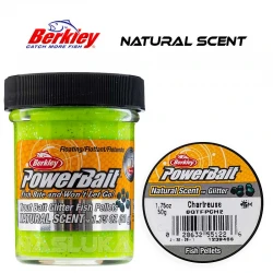 Μαλάγρα Πάστα για ψάρεμα πέστροφας Berkley Natural Scent Glitter - Fish Pellets - Chartreuse