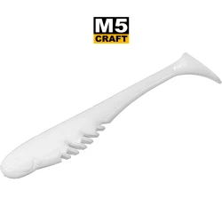 Σιλικονούχα δολώματα M5 Craft Monster Shad 4.0" White, 4 τεμ.